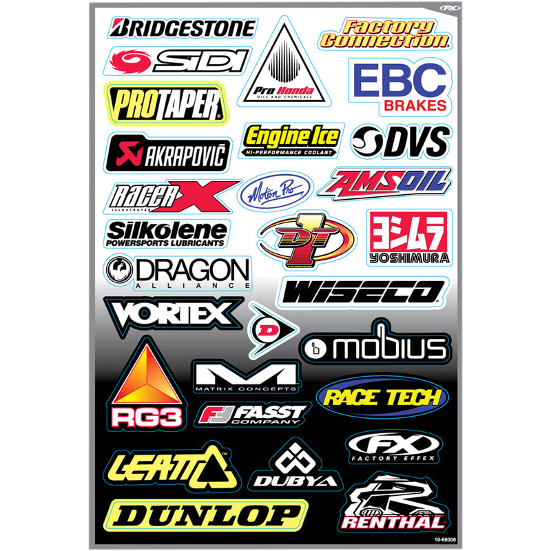 FACTORY EFFEX 4320-0715 10-68006 Sponsor Sticker Kit Decal Kit - Sponsor D