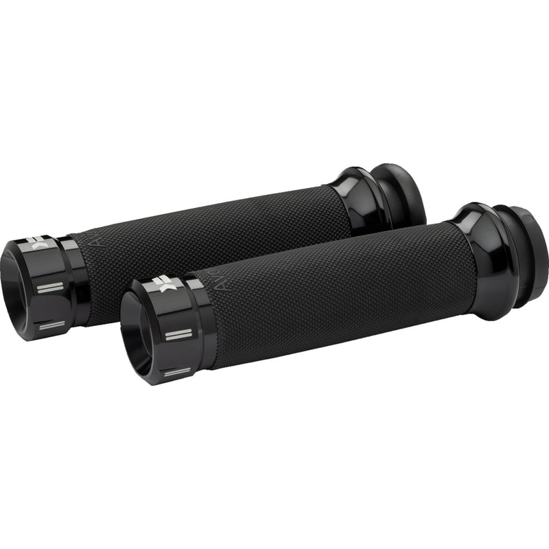 KHROME WERKS 0630-3079 500280 Klassic Grips - Custom Contour - Cable - Black