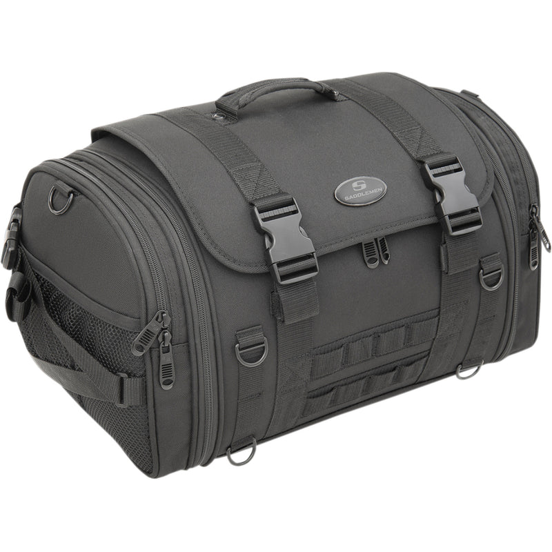SADDLEMEN 3515-0199 EX000043S TR2300DE Tactical Deluxe Rack Bag TR2300DE TL Sissy Bar Bag - Black