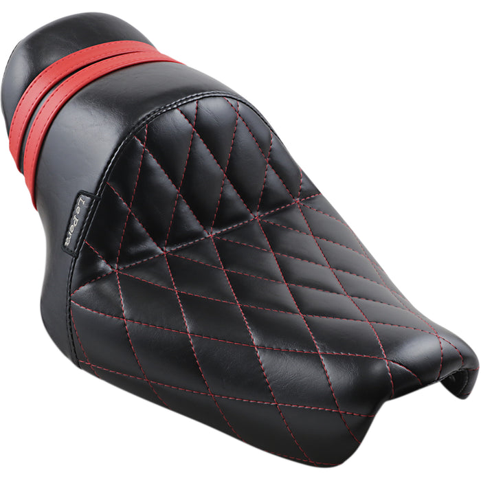 LE PERA 0804-0594 LK-416DMRED Stubs Spoiler Seat - Diamond - Black w/ Red Stripes - XL '04-'23