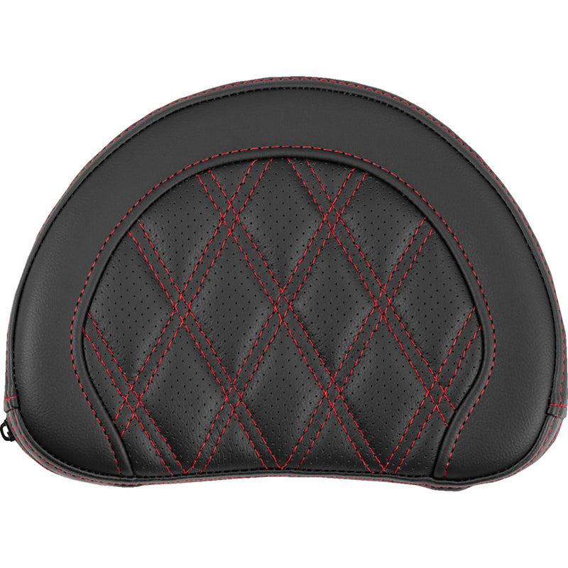 SADDLEMEN 0822-0687 051318404 Contoured Sissy Bar Pad lattice stitch - red stitch