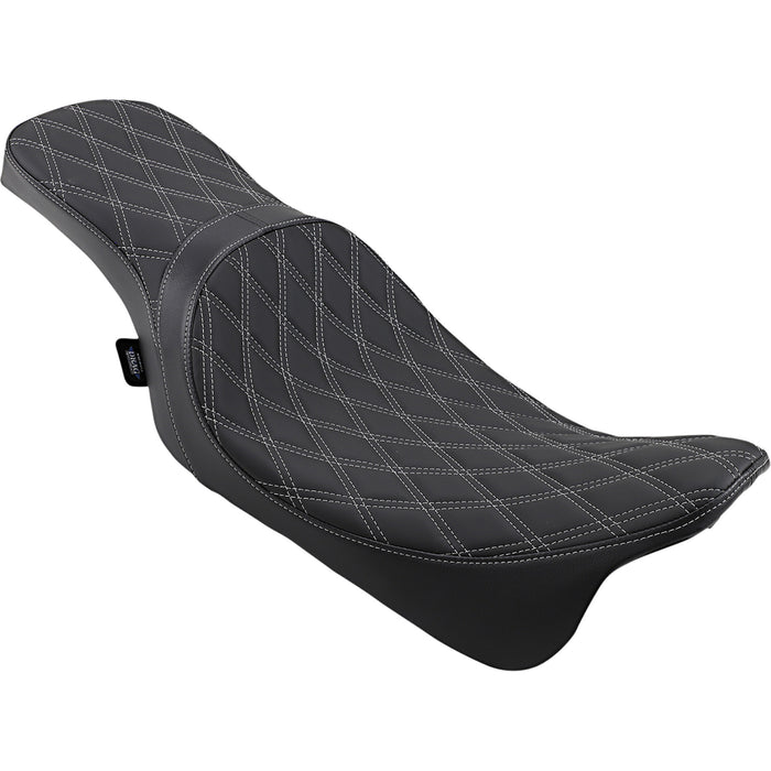 DRAG SPECIALTIES 0801-1271 Predator 2-Up Seat - Double Diamond - Silver Stitching - FL '08-'22