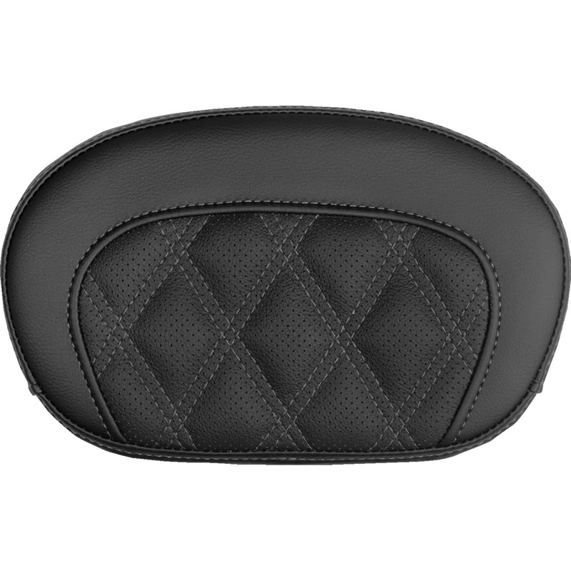 SADDLEMEN 0822-0732 061018402 Mini Contour Sissy Bar Pad lattice stitch - gray stitch