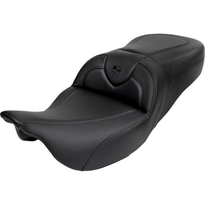 SADDLEMEN- 0801-1617 A808-07R-185BLK Roadsofa™ Standard Reach Seat-with Backrest - Carbon Fiber - Black Stitch - FL 08-19