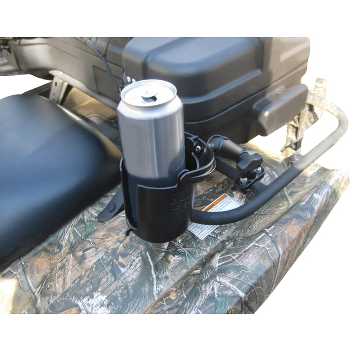 RAM MOUNTS 0636-0129 RAM-B-132RU RAM® Handlebar Rail Mount with U-Bolt Base, Level Cup™ Drink Holder and Koozie Cup Holder - Level Cup™ - Rail Mount