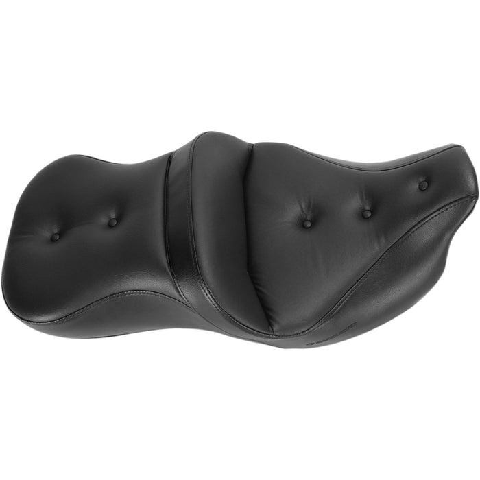 SADDLEMEN 0801-0967 808-07B-181HCT Heated Roadsofa™ Pillow Top Seat - Black - '08-'23 FLH/FLT