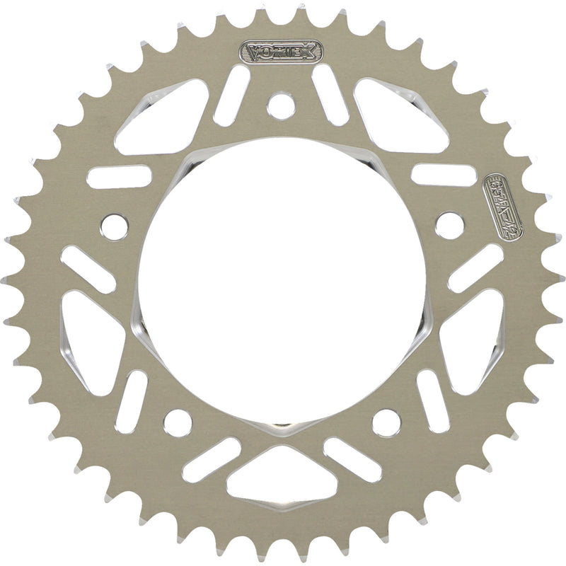 VORTEX 1211-1822 654A-42 Aluminum Rear Sprocket Aluminum Sprocket - Silver - Rear - 42 Tooth