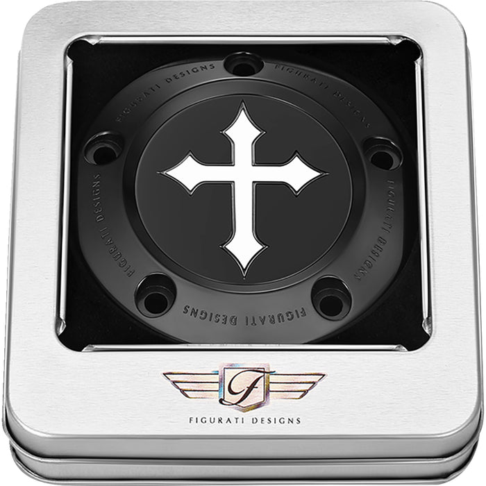 FIGURATI DESIGNS 0940-2093 FD41-TC-5H-BLK Timing Cover 5 hole - cross - black