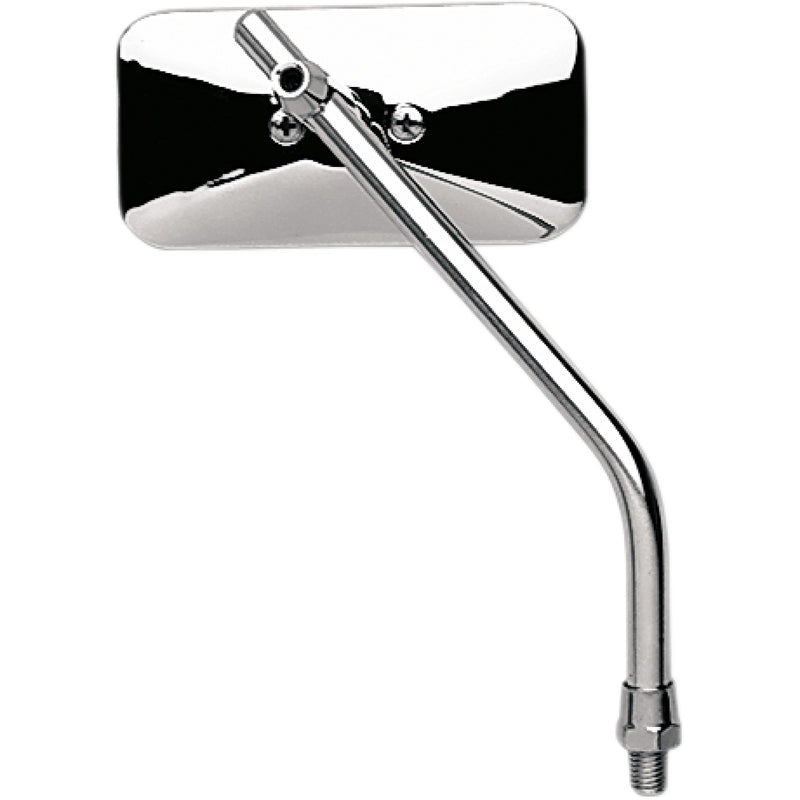 EMGO 2034824 20-34824 Universal Screw-In Stem Mirror Mirror - Die-Cast - Classic - Side View - Rectangle - M10 x 1.25 - Chrome - Left