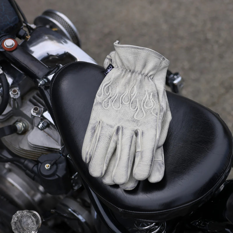 THRASHIN SUPPLY CO. Roper Leather Gloves Bone - White