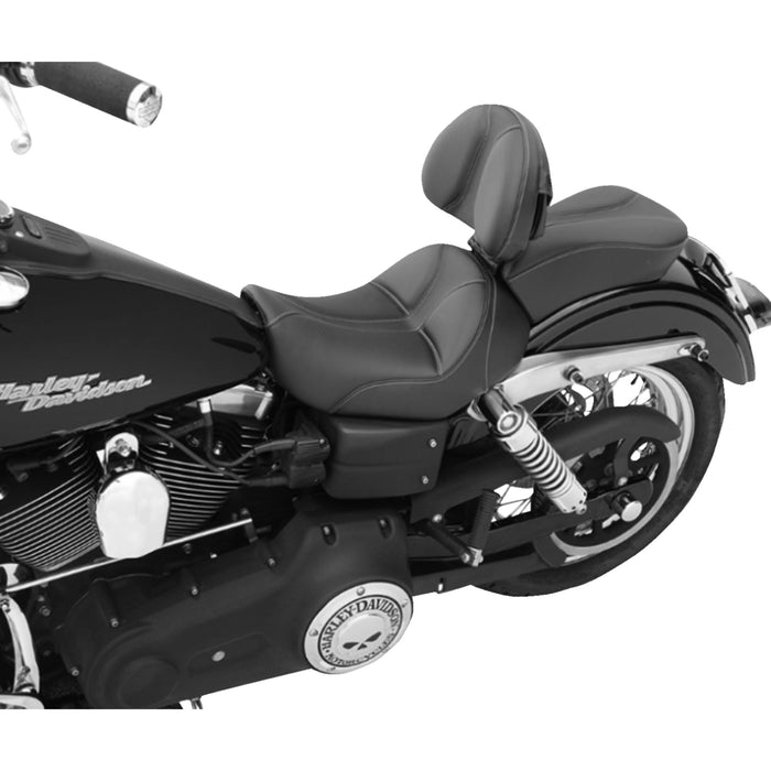 SADDLEMEN 0803-0431 806-04-0042 Dominator Solo Seat - w/o Backrest - Black w/ Gray Stitching - FL/FX '06-'17