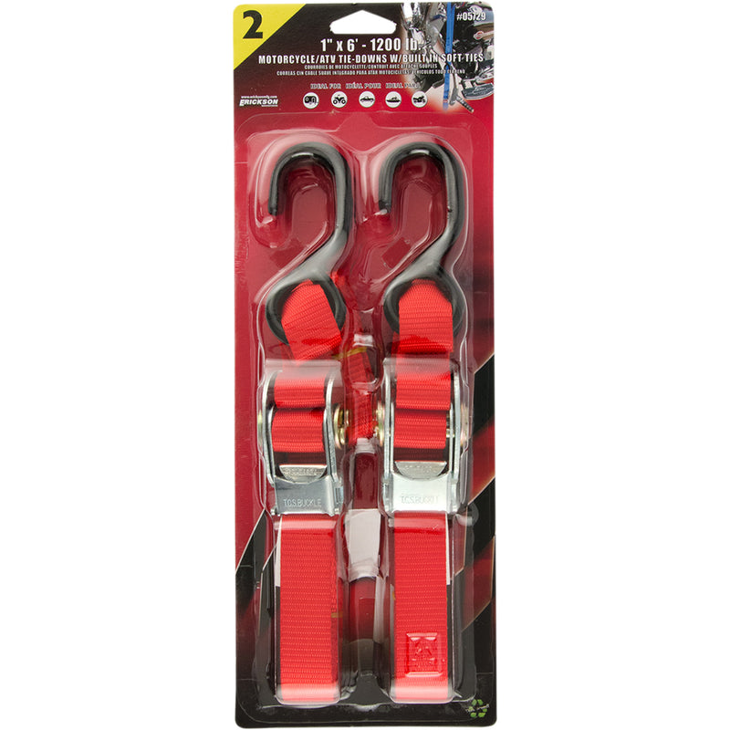 ERICKSON 3920-0408 05729 1" X 6' Tie-Downs with Over-Center Style Buckles Over-Center Buckle Strap - 1" x 6' - Red