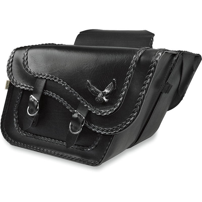 WILLIE & MAX LUGGAGE 3501-0150 58736-20 Black Magic Saddlebags Black Magic Saddlebag - Black - Slant - Super