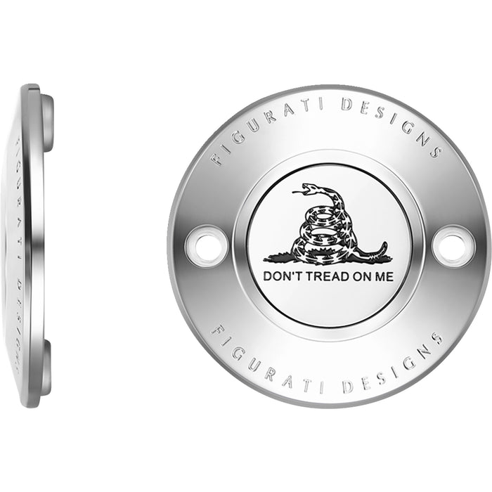FIGURATI DESIGNS 0940-2070 FD40-TC-2H-SS Timing Cover 2 hole - don't tread on me - stainless steel