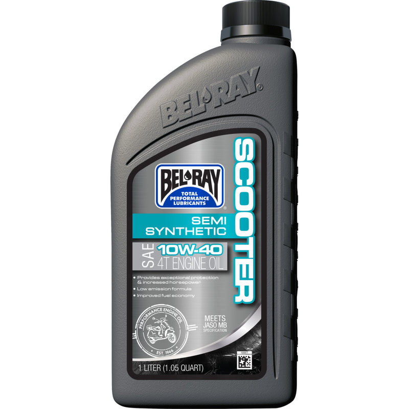 BEL-RAY 3601-0915 303064150160 Scooter Synthetic Oil Semi-Synthetic Scooter Oil - 10W-40 - 1 L
