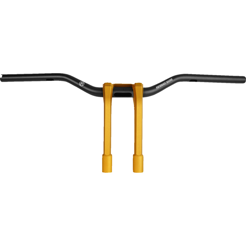PERFORMANCE MACHINE (PM) 0602-1488 0208-2195M-SMG Phatbar & Riser Kit - Handlebar Assembly - Internal Wiring - Gold Ops