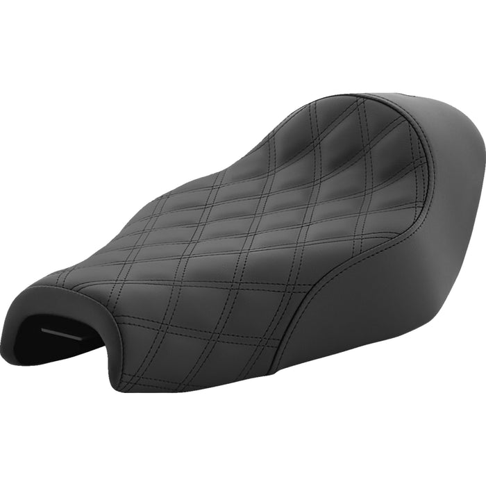 SADDLEMEN 0804-0660 807-03-002LS Renegade Lattice Stitch Solo Seat - Lattice Stitched - Black - XL '04-'20