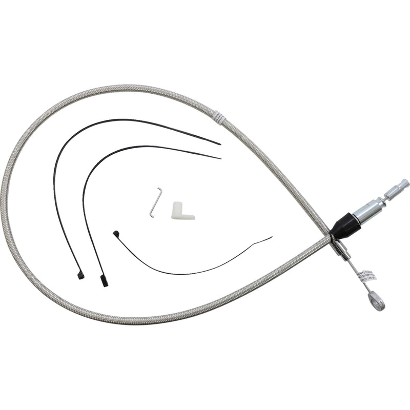 Magnum Shielding Polished Stainless Quick Connect Upper Clutch Cable 42" - 52348HE For Harley Motorcycles 2018-2025