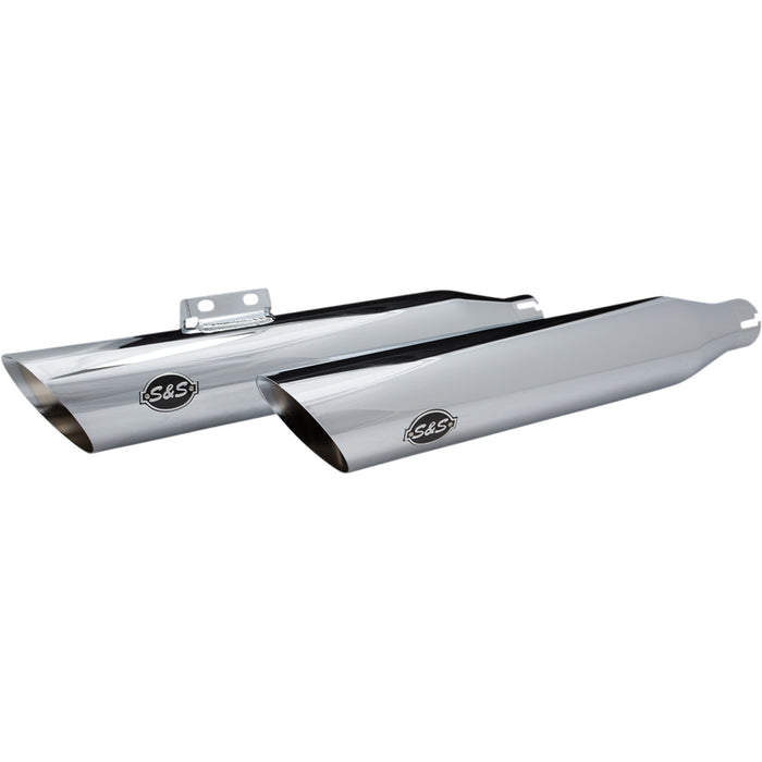 S&S CYCLE 1801-1475 550-0753B Slash-Cut Slip-On Mufflers - 50 State - Chrome