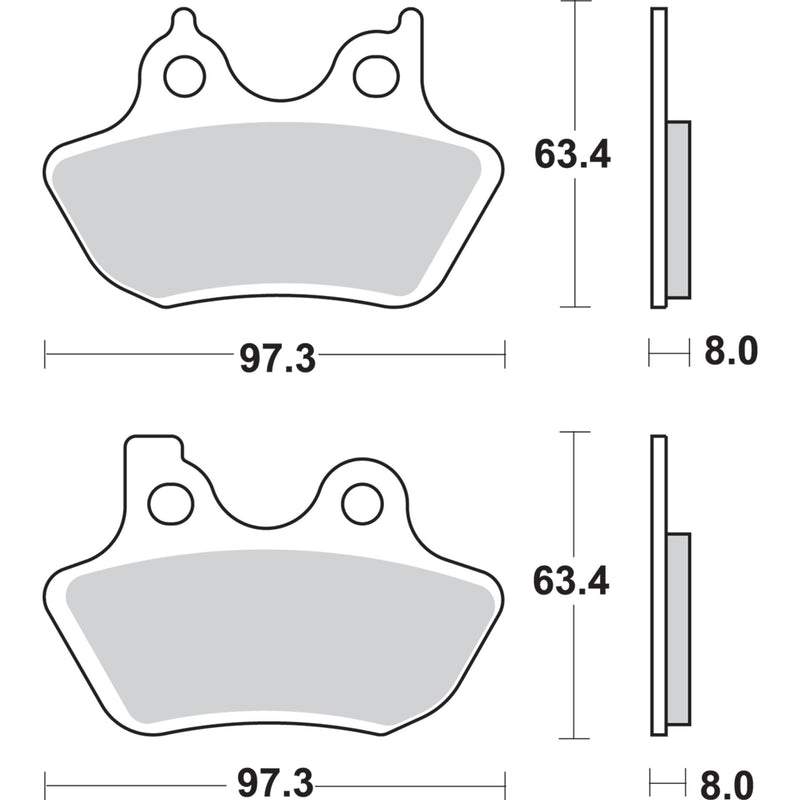 Sbs Brake Pad - 826H.HS For Harley Motorcycles 2000-2007