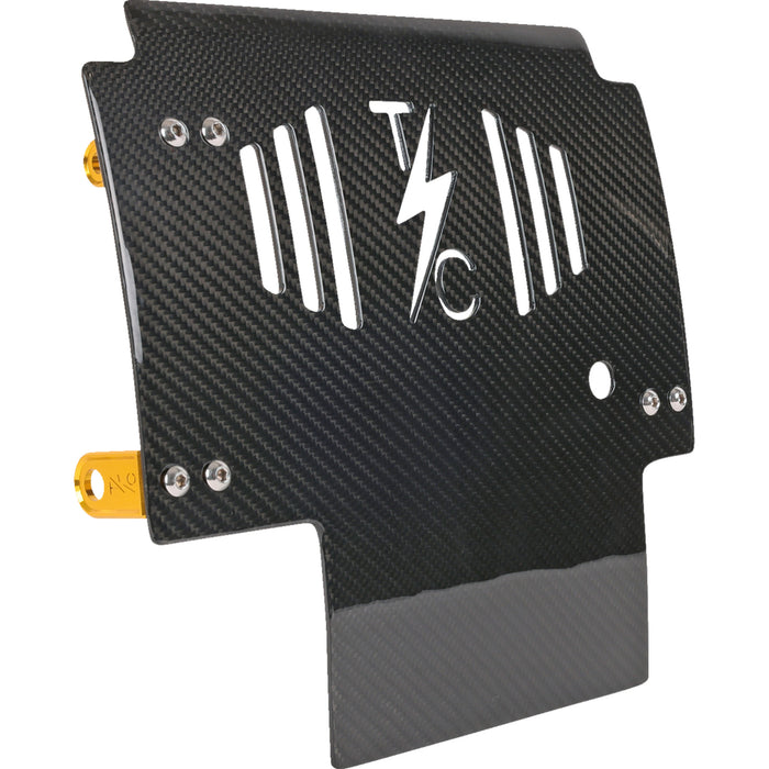 THRASHIN SUPPLY CO. 0506-2531 TSC-3034-5 Carbon Fiber Skid Plate Skid Plate - Carbon Fiber/Gloss - With Gold Brackets - FLHX/FLTRX