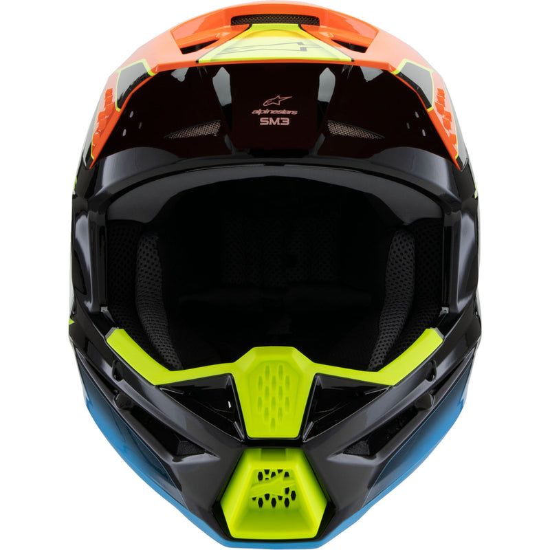 ALPINESTARS Youth SM3 Fray Helmet - Gloss Black/Orange/Yellow Fluo