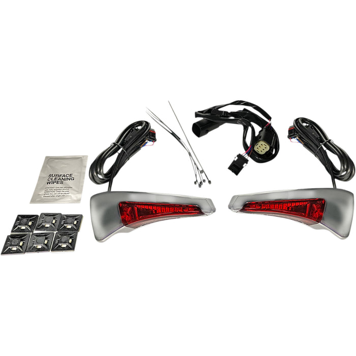 CUSTOM DYNAMICS 2040-2546 CD-TPBR-14BCMRC Sequential Tour Pak Seat Back Rest LED Lights - Chrome/Red - CVO