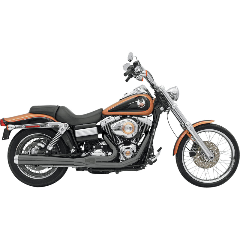 Bassani Xhaust Road Rage 2-Into-1 Exhaust System - 13121J For Harley Dyna 2006-2017