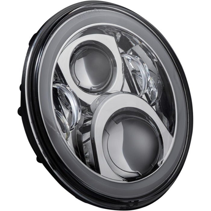 CUSTOM DYNAMICS 2001-2377 CD-7-14-C7" Halo Headlamp with Touring Adapter - 7" - LED - Chrome