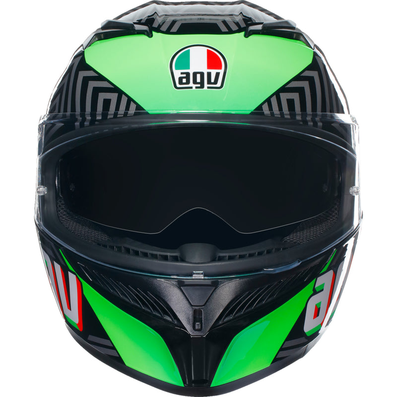 AGV 0101-15513 2118381004013S K3 Kamaleon Helmet K3 Helmet - Kamaleon - Black/Red/Green - Small