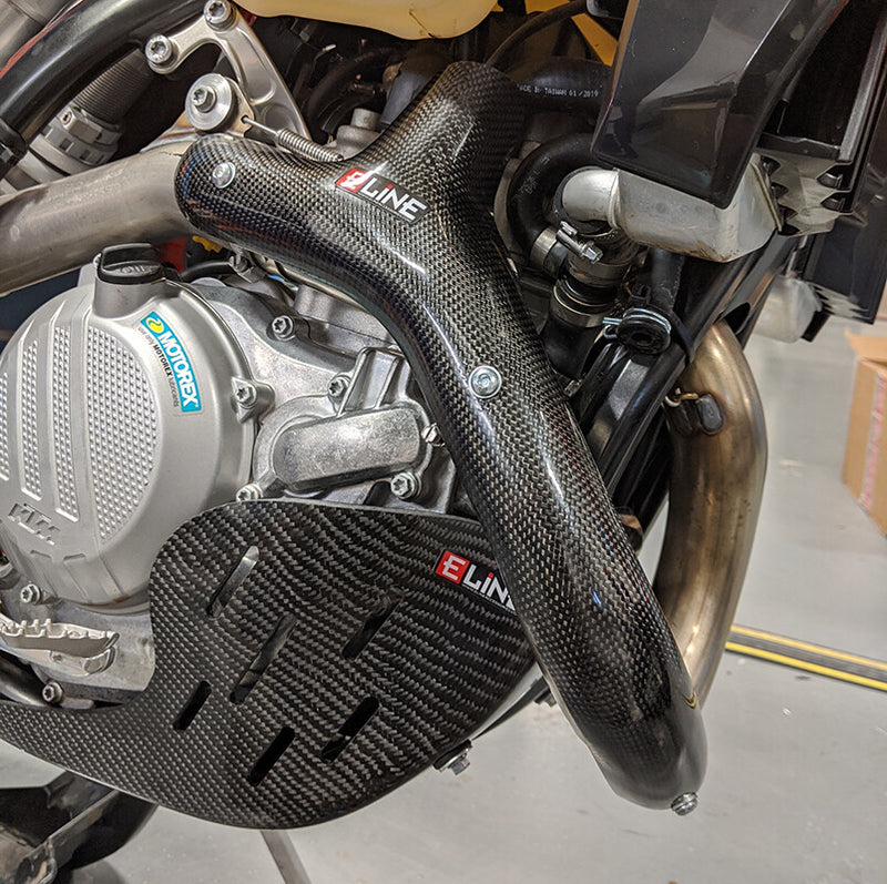 E-Line Accessories Carbon Fiber Skid Plates HUS - MSP50020 For Husqvarna FE 501 / FE501S 2020-2023 | KTM EXC-F 500 / XCF 500 2020-2023