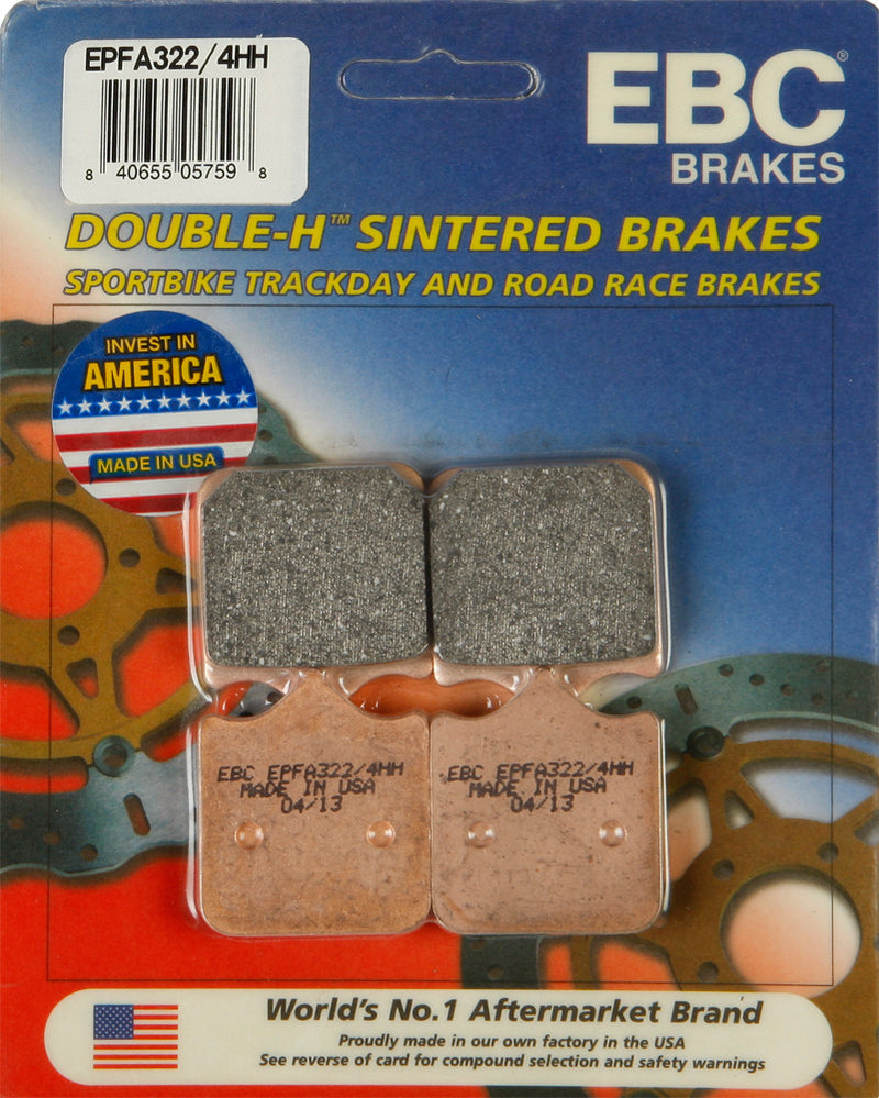 EBC Extreme PRO Brake Pads - EPFA322/4HH For Ducati Motorcycles 2001-2008 | Aprilia Motorcycles 2000-2011 | Triumph Speed 2011-2013