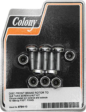 Colony Machine Brake Rotor Hardware Front Torx Screw Kit - 8794-10 For Harley Softail / Dyna / Screamin' 1984-2017