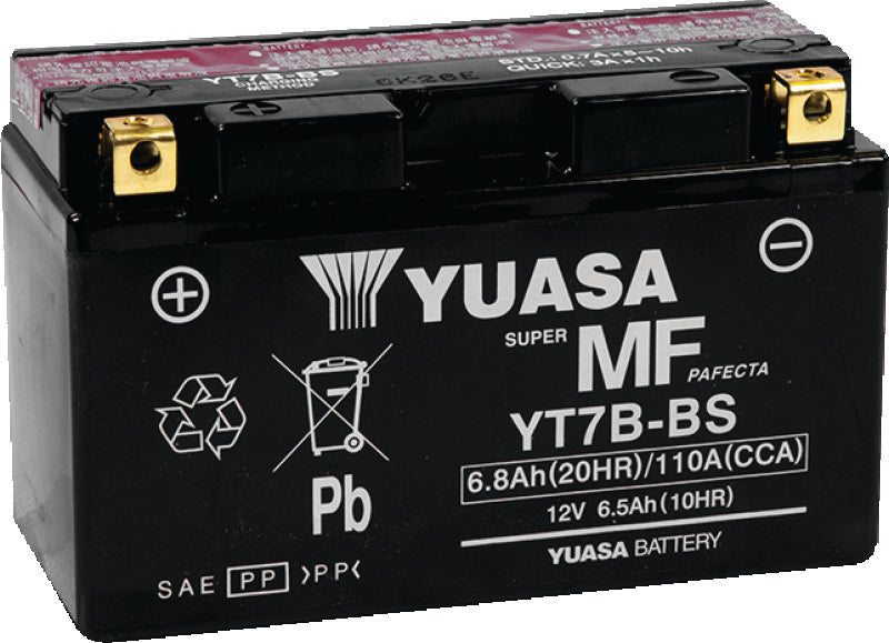 Yuasa Battery YUAM62T7B Yuasa YT7B-BS Maintenance Free AGM 12-Volt Battery W/bottle - Photo - Primary