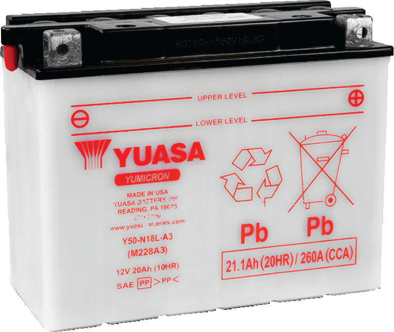 Yuasa Battery YUAM228A3TWN Yuasa Y50-N18L-A3 Yumicron 12-Volt Battery - Photo - Primary