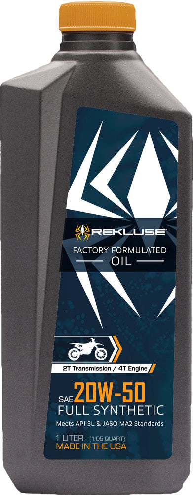 Rekluse Racing 156-0002 RMS-1099002 FULL SYN 4T ENG/ 2T TRANS OIL 20W50 1L