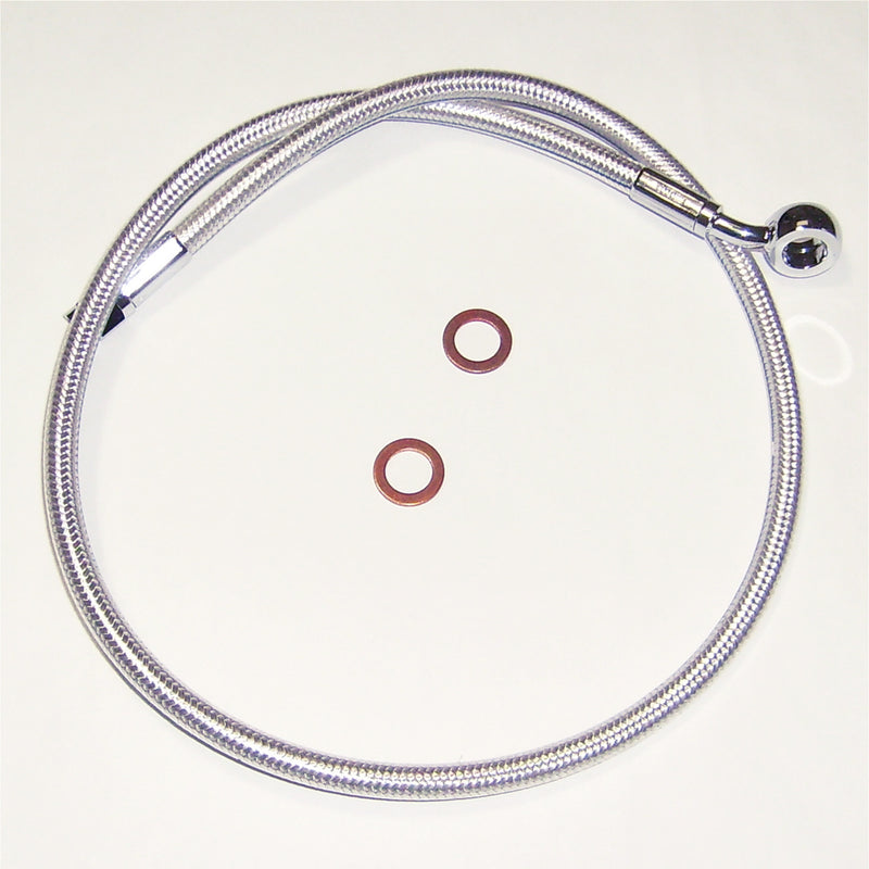 MAGNUM SHIELDING 1741-4467 AS37125 Alternate Length Designer Series ABS-Specific Front Brake Line Kit - 10 mm-35° - 25" - Sterling Chromite II