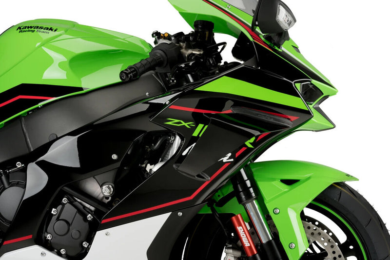 Puig Hi-Tech Parts Race Side Spoilers Black - 20543N Kawasaki Ninja 2021-2025