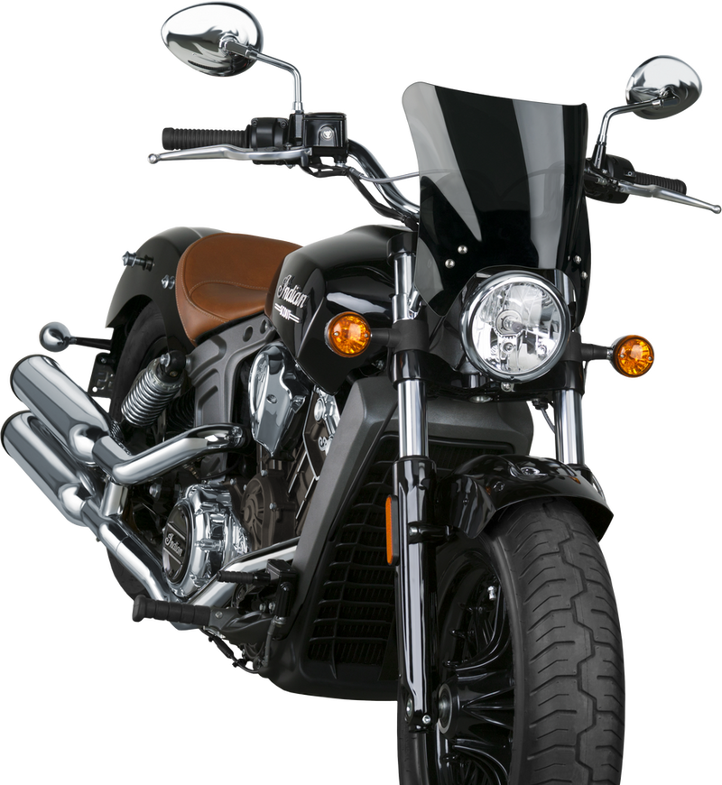 National Cycle Mohawk Windshield Dark Tint Chrome Hardware - N2839-001 For Harley Dyna 2002-2020