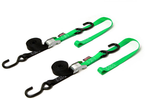 Powertye TIE-Down CAM S-Hook Soft-TYE 1"X6' Black Green Pair - 23625