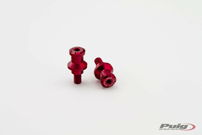 Puig Hi-Tech Parts Swingarm Spools HI-Tech 10MM RED 2/PK - 5924R For Kawasaki Motorcycles 1998-2012 | KTM 390 2015-2020