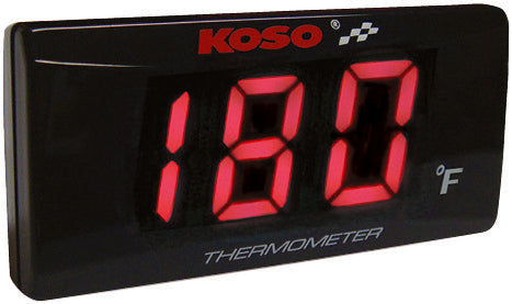 Koso North America 27-5747R BA024R10 SUPER SLIM TEMPERATURE GAUGE RED DISPLAY