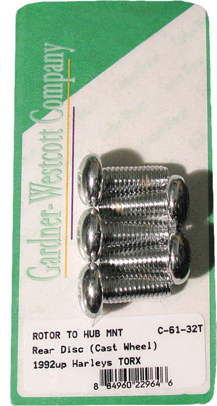 Gardner-westcott 830-1065 C-61-32T REAR BRAKE ROTOR TORX TORX BUTTONHEAD 92-UP CAST