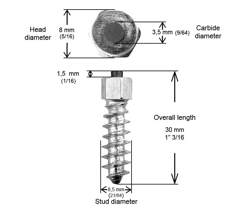 Igrip ST-30200 ST-30200 1 1/8"-30MM STD SCREW STUDS QTY 200