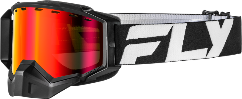 Fly Racing 37-50284 37-50284 ZONE SNOW GOGGLE BLK/WHTE W/RED MIRROR/AMBER LENS