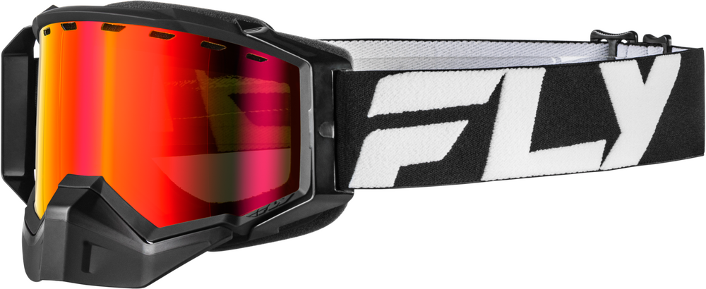 Fly Racing 37-50284 37-50284 ZONE SNOW GOGGLE BLK/WHTE W/RED MIRROR/AMBER LENS