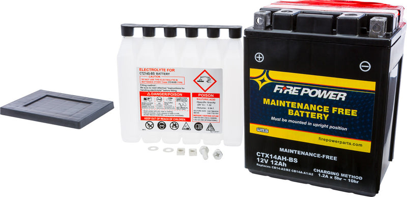 Fire Power Battery Maintenance Free - CTX14AH-BS For Indian Scout 2015-2020