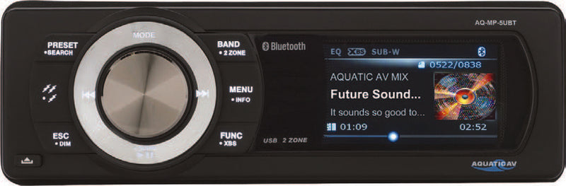 Aquatic Av 94-1318 AQ-MP-5UBT-S BLUETOOTH USB/MP3 MEDIA PLAYER UNIVERSAL HARDWIRE