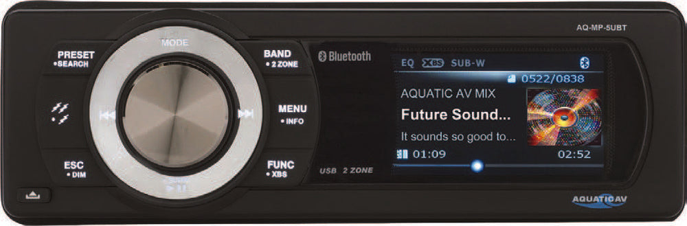 Aquatic Av 94-1318 AQ-MP-5UBT-S BLUETOOTH USB/MP3 MEDIA PLAYER UNIVERSAL HARDWIRE