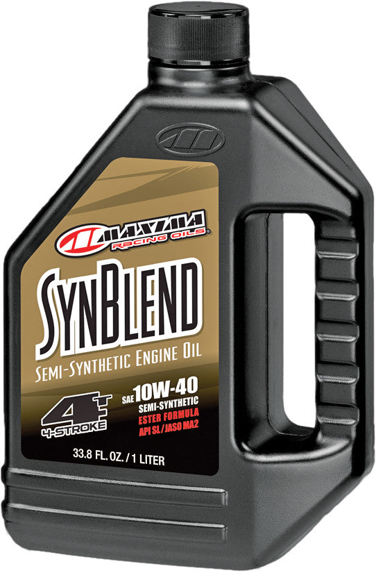Maxima Racing Oil 78-9872 34901B SYNTHETIC BLEND MOTOR OIL 4T 10W40 1L 12/CASE